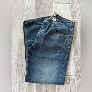 Levi's Relaxed Fit Dark Blue Jeans loose Straight 596 size 34w x 32l